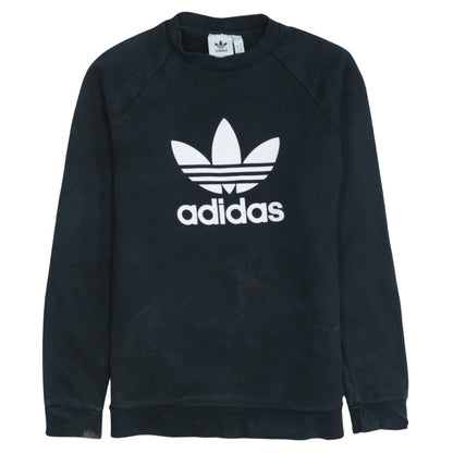 Adidas Men's Black Crew Neck Logo Sweatshirt Size S