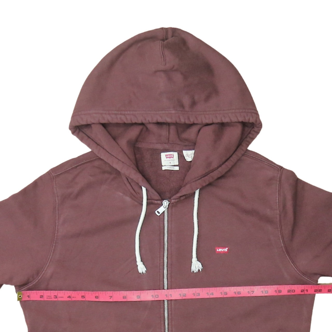 Levi's Men's Brown Full Zip Hoodie Medium Lightweight Cotton Blend