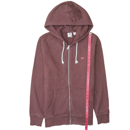 Levi's Men's Brown Full Zip Hoodie Medium Lightweight Cotton Blend