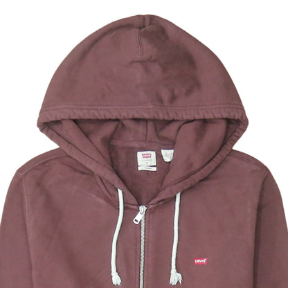 Levi's Men's Brown Full Zip Hoodie Medium Lightweight Cotton Blend