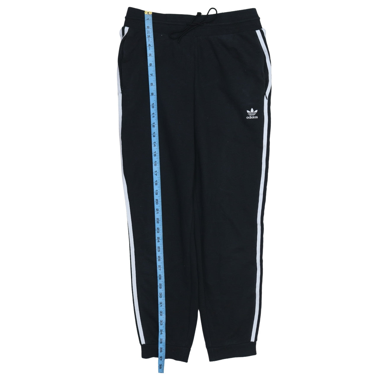 Adidas Womens Black Jogger Trousers Size 14 Side Stripe Regular Fit