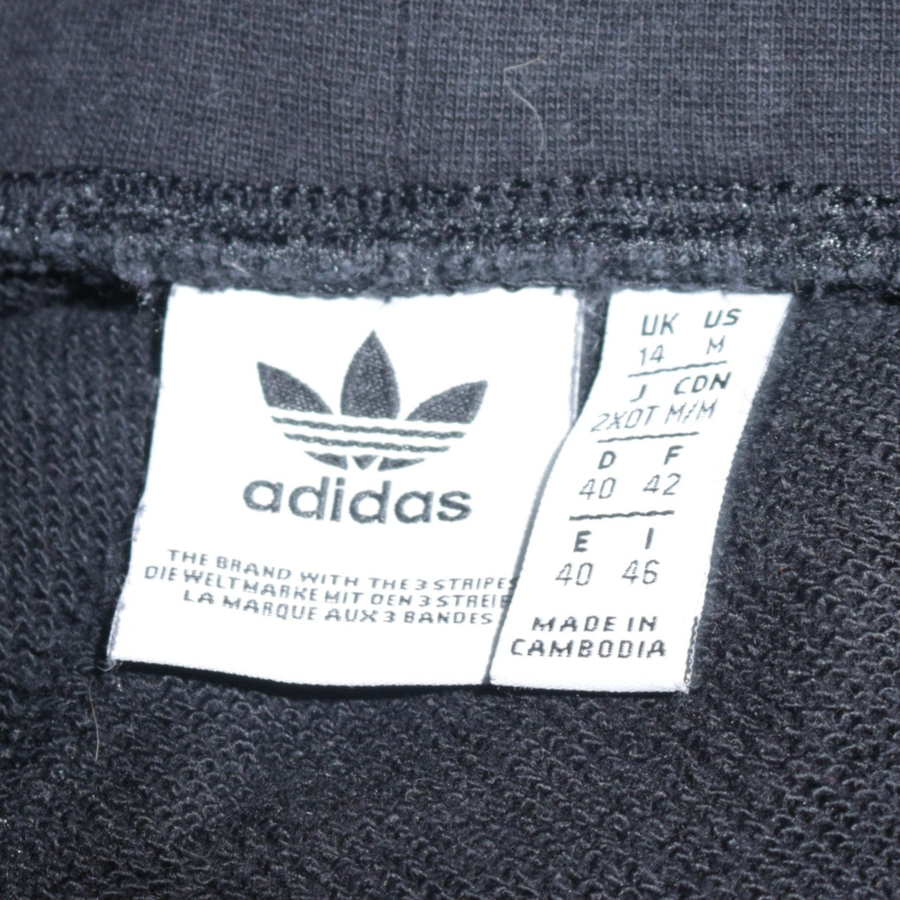 Adidas Womens Black Jogger Trousers Size 14 Side Stripe Regular Fit