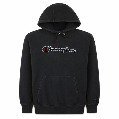 Champion Men's Black Medium Pullover Hoodie with Embroidered Logo