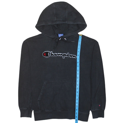 Champion Men's Black Medium Pullover Hoodie with Embroidered Logo