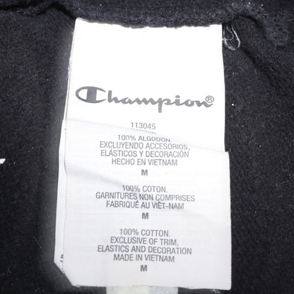 Champion Men's Black Medium Pullover Hoodie with Embroidered Logo