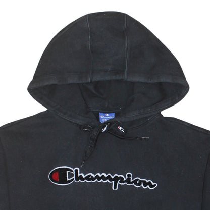 Champion Men's Black Medium Pullover Hoodie with Embroidered Logo