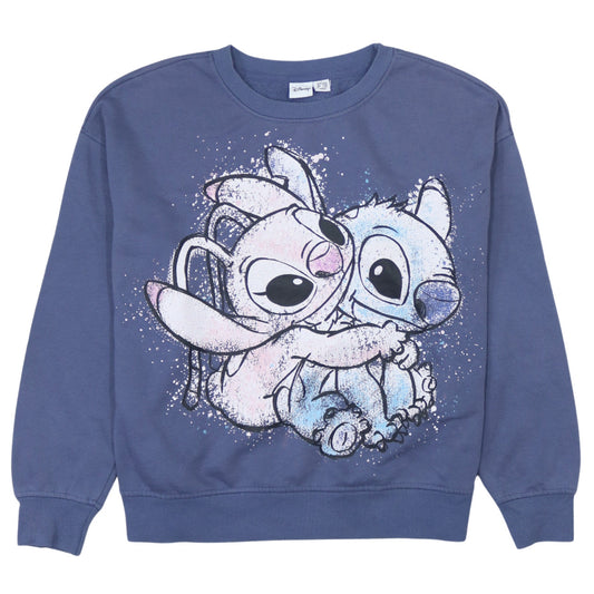 Disney Primark Women Blue Stitch & Angel Sweatshirt UK 10/12 S