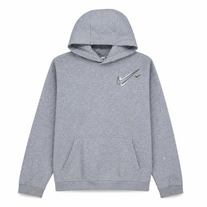 Nike Teens Grey XL Pullover Hoodie with Logo Graphic Print