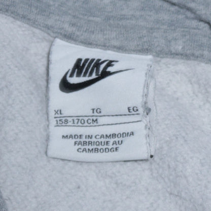 Nike Teens Grey XL Pullover Hoodie with Logo Graphic Print