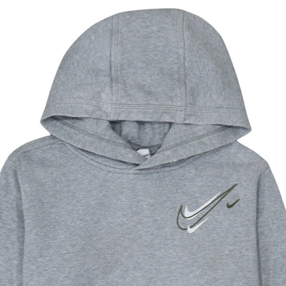 Nike Teens Grey XL Pullover Hoodie with Logo Graphic Print