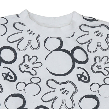 Disney Primark Care Women's White Mickey Mouse Print Sweatshirt XS