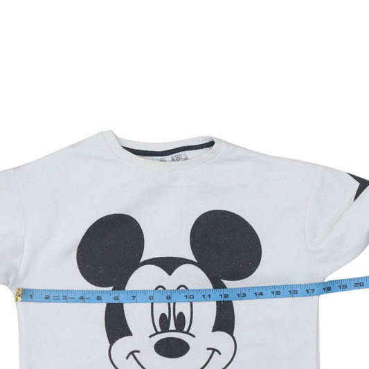 Disney Girls White Mickey Mouse Pullover Sweatshirt 12-13 Years