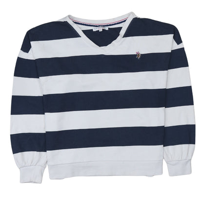 U.S. Polo Assn. Women’s Navy White Striped Pullover Sweatshirt XS
