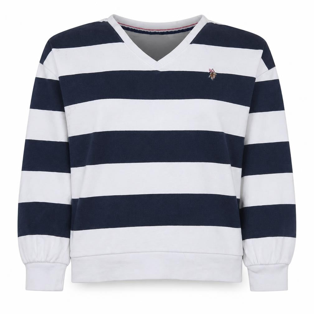 U.S. Polo Assn. Women’s Navy White Striped Pullover Sweatshirt XS