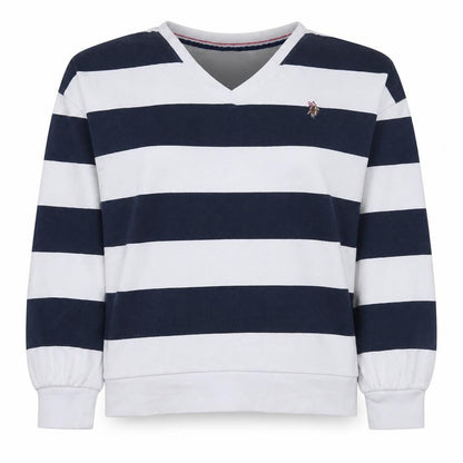 U.S. Polo Assn. Women’s Navy White Striped Pullover Sweatshirt XS