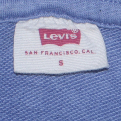 Levi's Womens Blue Pullover Hoodie Small Cotton Fleece Casual