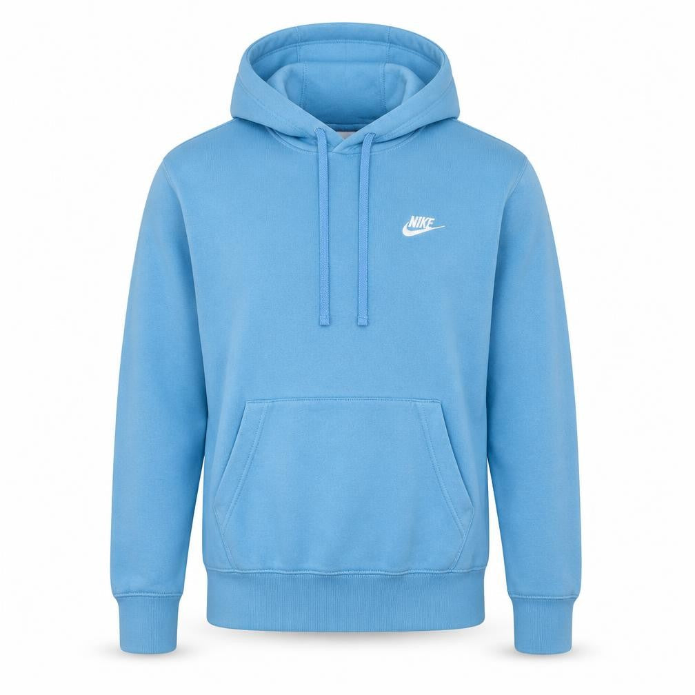 Nike Mens Blue Pullover Hoodie Small Logo Fleece Sweatshirt