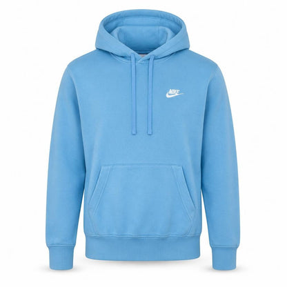 Nike Mens Blue Pullover Hoodie Small Logo Fleece Sweatshirt