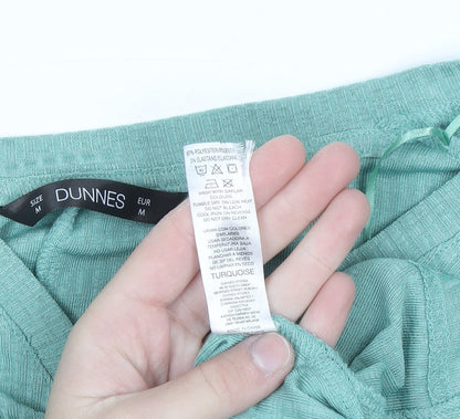 Dunnes Womens Green V-Neck Short Sleeve Basic Stretch T-Shirt Size 12