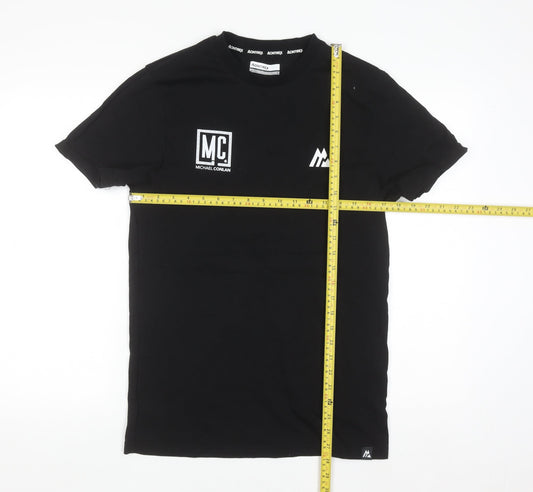 Montirex Men's Black Cotton Crew Neck Short Sleeve T-Shirt S