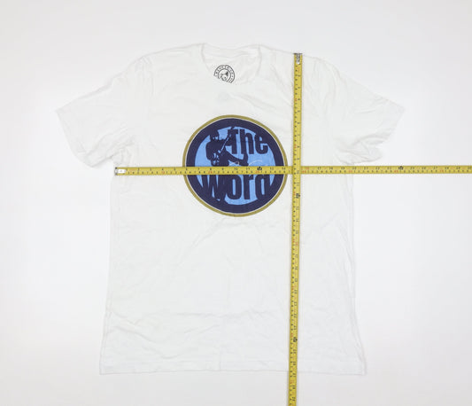 Binkie & Co The Word White Cotton Men's Graphic T-Shirt Size L