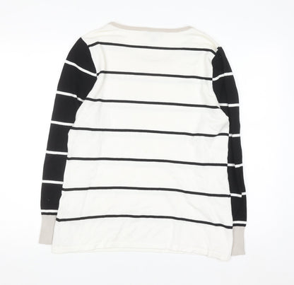Marble Women’s Black & White Striped Pullover Jumper Size 12