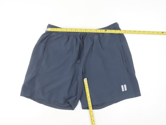 Dunnes Stores Men’s Grey Biker Sports Shorts Size L Quick Dry