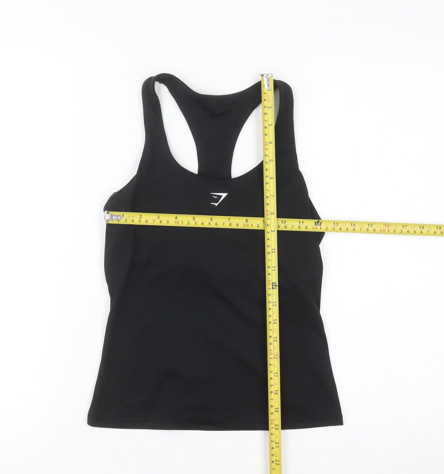 Gymshark Women Black S Slim Fit Racerback Tank Top