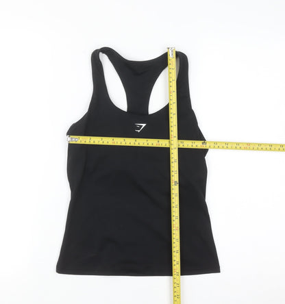Gymshark Women Black S Slim Fit Racerback Tank Top