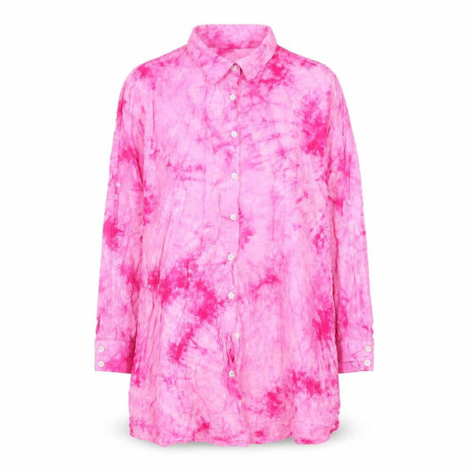 I Saw It First Womens Pink Tie-Dye Long Sleeve Button-Up Shirt Size 10