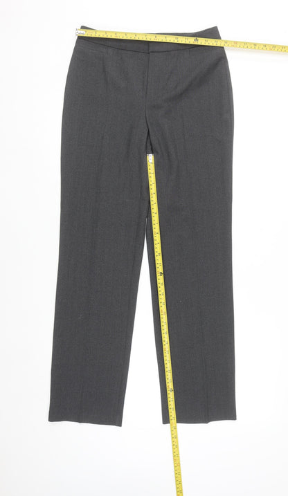 Marks and Spencer Women’s Grey Size 8 Straight Leg Stretch Dress Trousers
