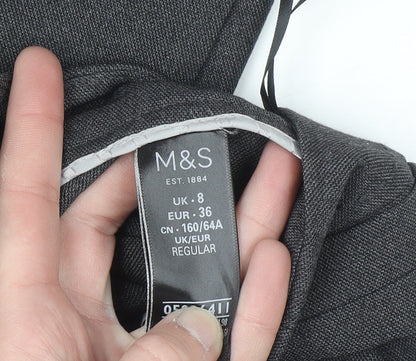 Marks and Spencer Women’s Grey Size 8 Straight Leg Stretch Dress Trousers