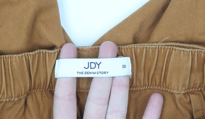 JDY Women’s Brown Cargo Trousers Size 8 Cotton Twill Belted