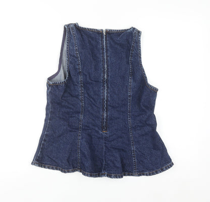 Primark Women's Blue Denim Sleeveless Tank Top Size 12