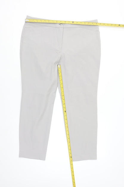 Riani Women’s Grey Chino Trousers Size 16 Stretch Cotton Blend