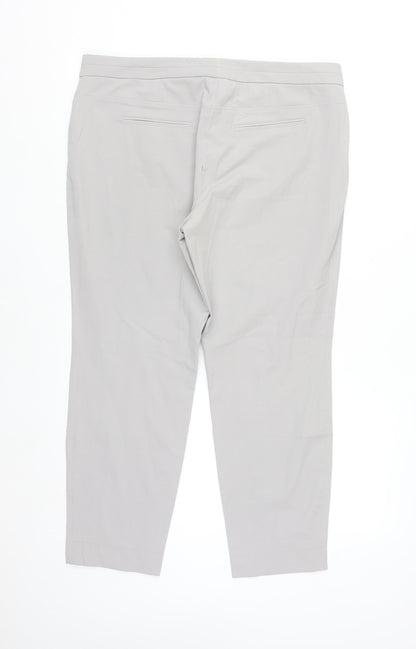 Riani Women’s Grey Chino Trousers Size 16 Stretch Cotton Blend