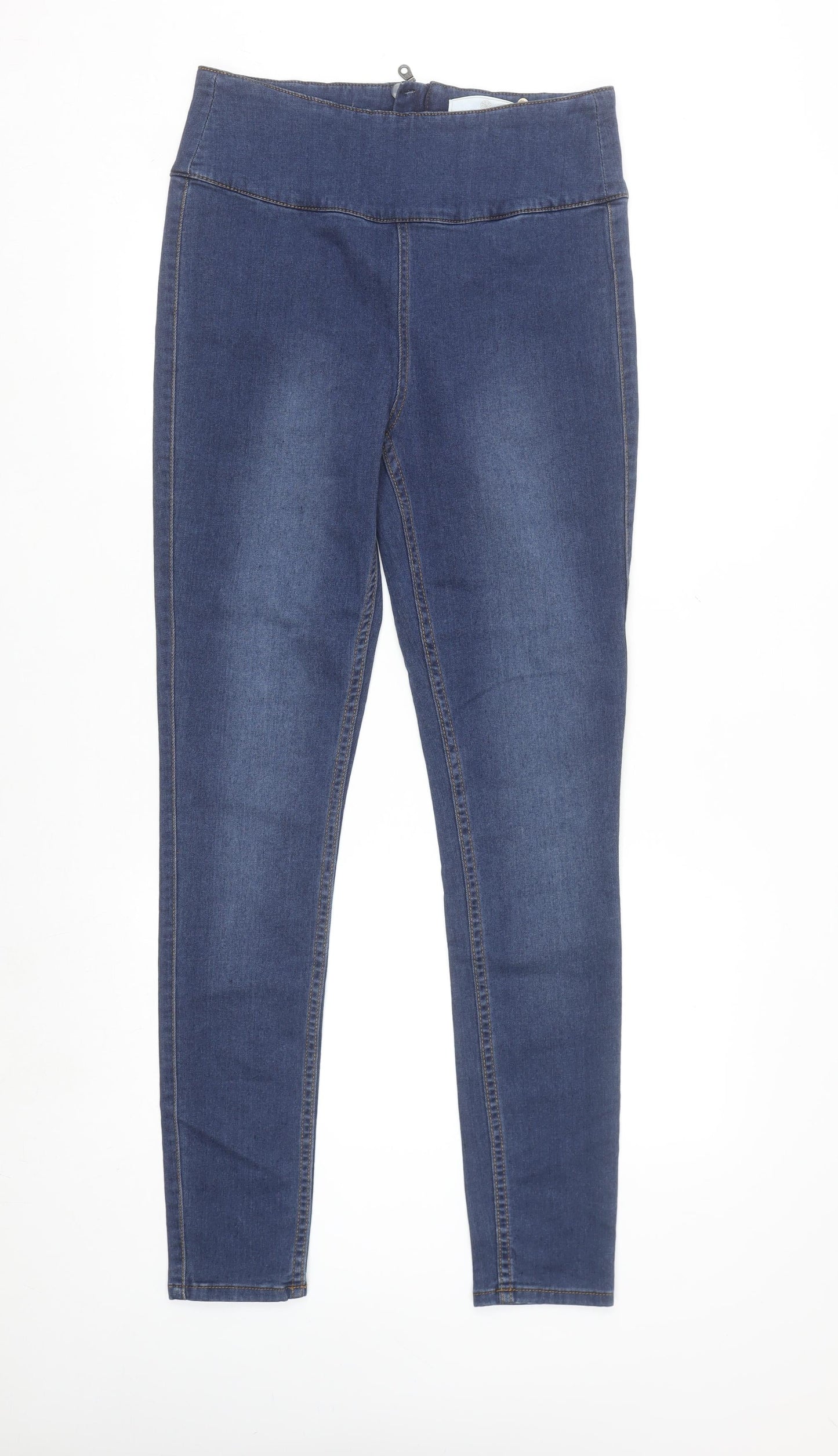 Pieces Women Blue High Waist Jegging L Soft Stretch Denim Look Leggings
