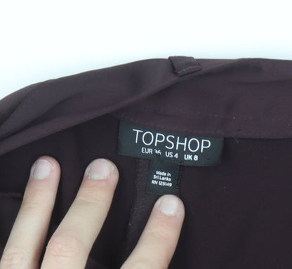 Topshop Women Brown Cargo Trousers Size 8 Regular Straight Leg