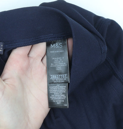 Marks and Spencer Women Navy Size 8 Long Viscose Stretch Leggings