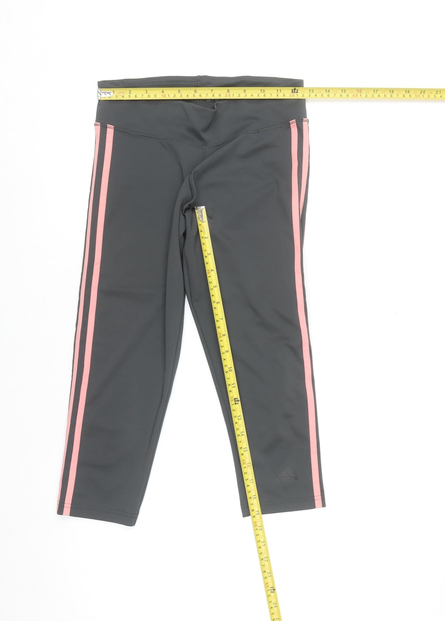 Adidas Womens Black Pink Capri Leggings Climalite Size S 8-10