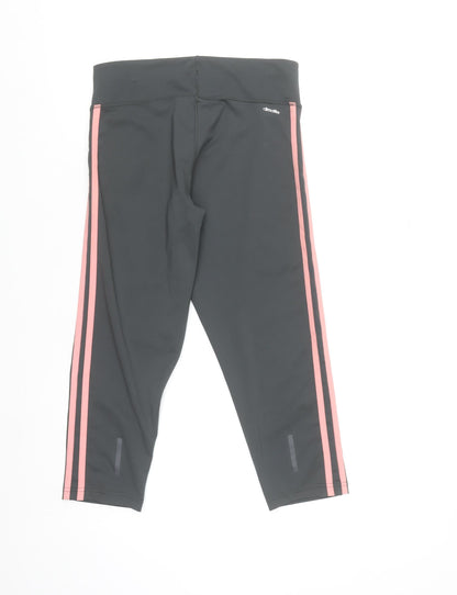 Adidas Womens Black Pink Capri Leggings Climalite Size S 8-10