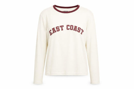 Dunnes Women Ivory Ringer Long Sleeve T-Shirt Size 16