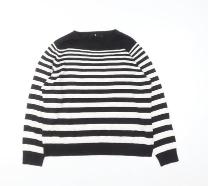 Very Women's Black & White Striped Knit Jumper Size 16