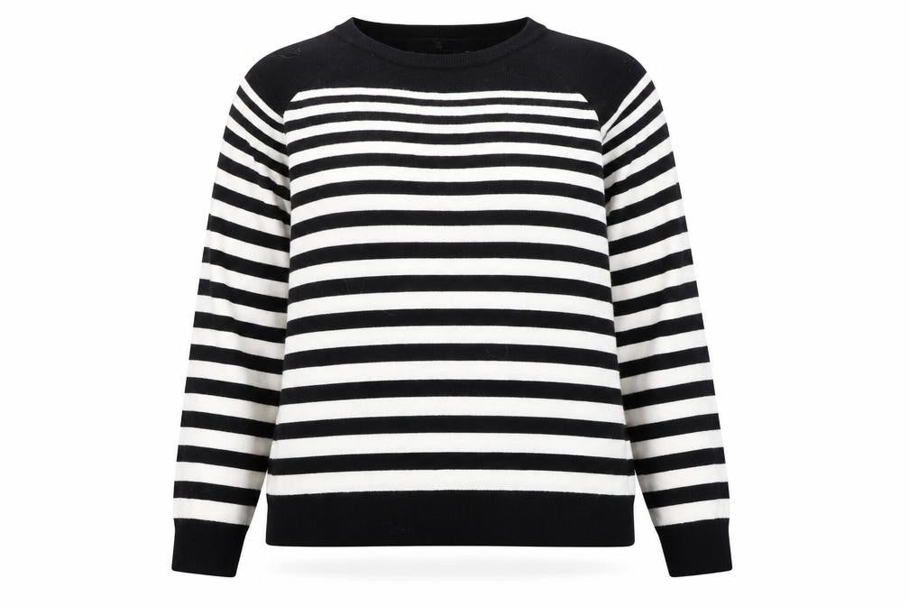 Very Women's Black & White Striped Knit Jumper Size 16