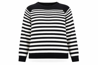 Very Women's Black & White Striped Knit Jumper Size 16