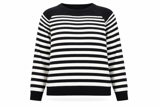 Very Women's Black & White Striped Knit Jumper Size 16