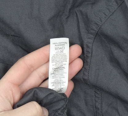 Dunnes Stores Men's Grey Regular Fit Cotton Button-Up Shirt L