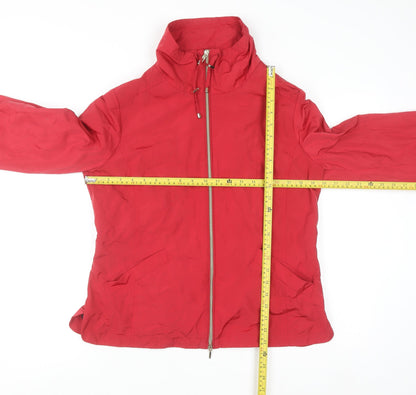 Geox Women Red Windbreaker Jacket Size 12 Lightweight Zip