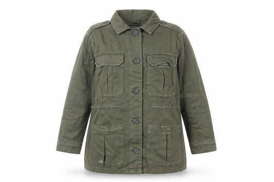 Karen Millen Women's Green Military Twill Jacket UK 10 Button Front