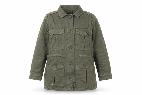 Karen Millen Women's Green Military Twill Jacket UK 10 Button Front